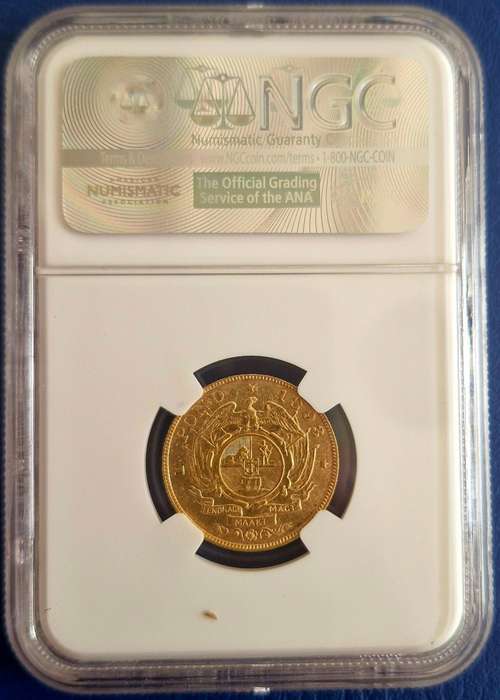 1893 ZAR Kruger Pond NGC Graded AU55