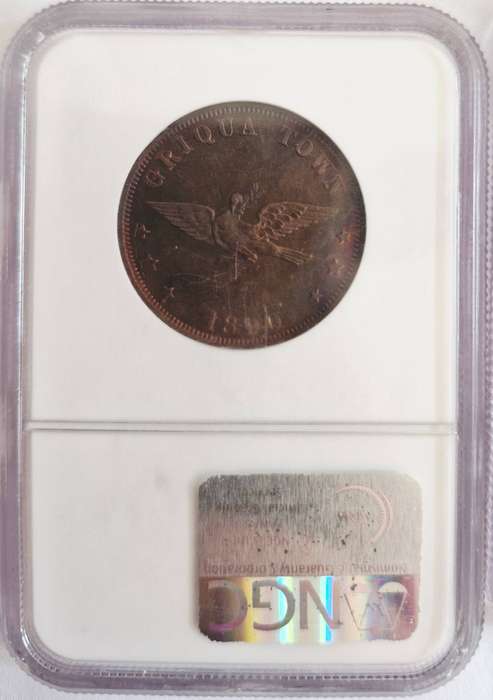 1890 Griquatown Pattern Penny NGC Graded PF65RB