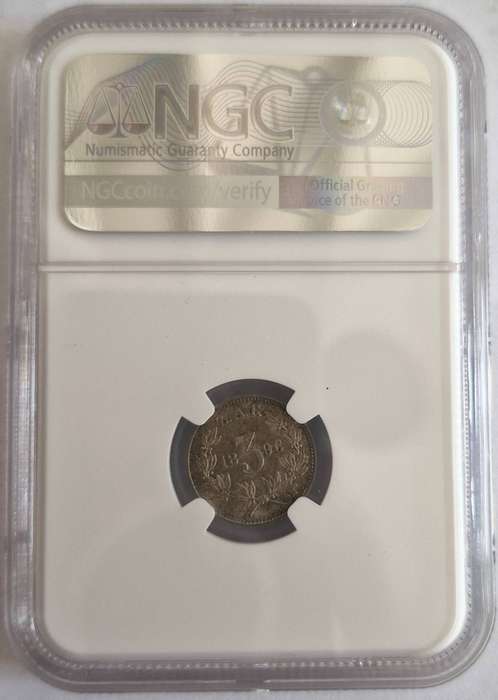 *1896 ZAR Kruger Tickey 3p NGC Graded MS64