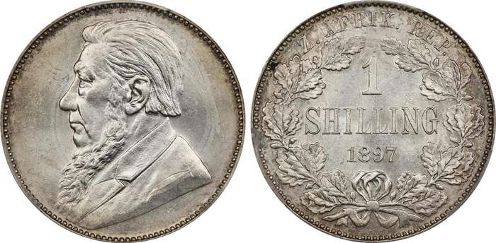 *1897 ZAR Kruger Shilling Graded MS64