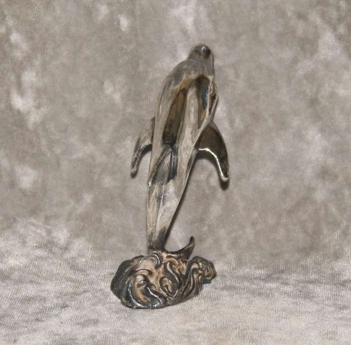 Vintage silver clad dolphin figurine