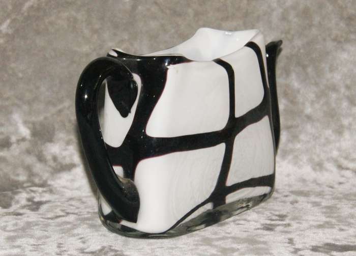 Czechoslovakian art glass teapot shaped vase