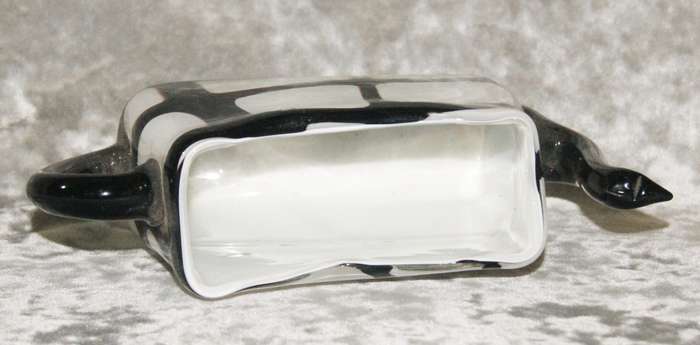 Czechoslovakian art glass teapot shaped vase