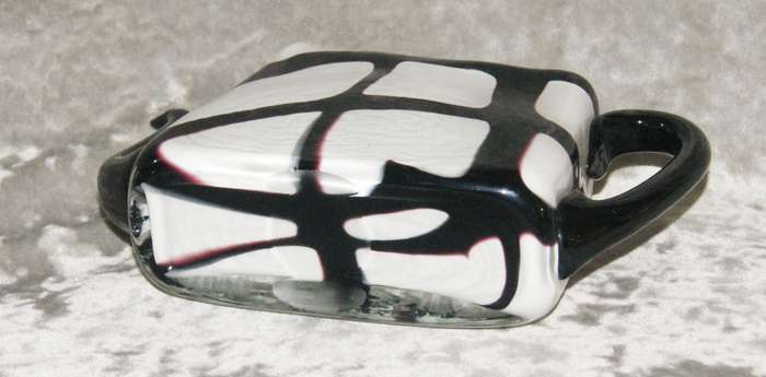Czechoslovakian art glass teapot shaped vase