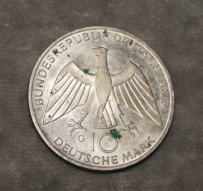 1972 10 Deutsche Mark (G mint mark) 62.5% silver Munich Olympic Games