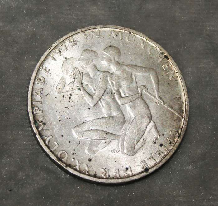 1972 10 Deutsche Mark (D mint mark) 62.5% silver Munich Olympic Games