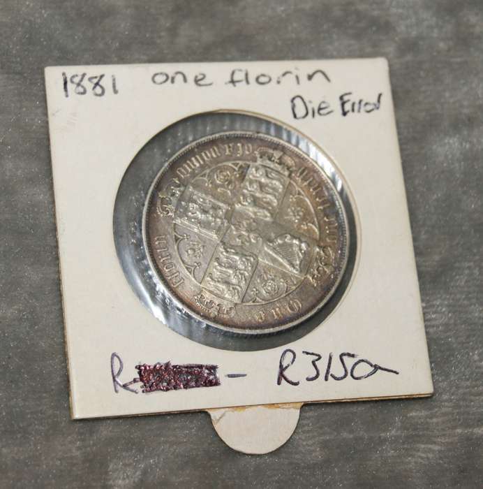 1881 one Florin with error MDCCCLXXRI