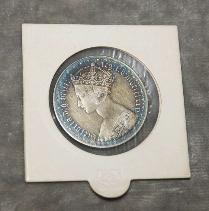 1881 one Florin with error MDCCCLXXRI