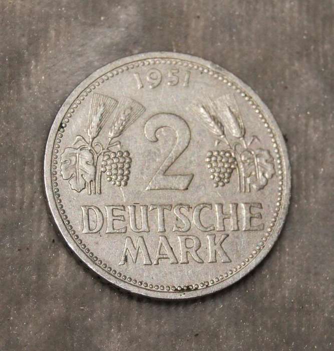 1951 2 Deutsche Mark UNC
