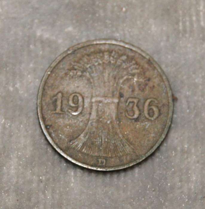 1936 1 Reichspfennig D Mark UNC
