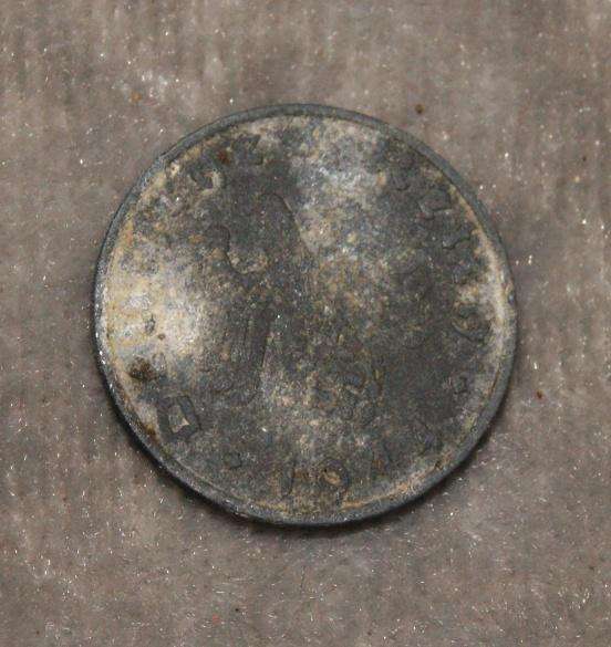 1944 1 Reichspfennig B mint mark XF