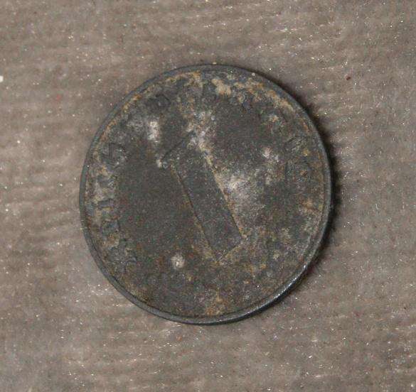 1944 1 Reichspfennig B mint mark XF