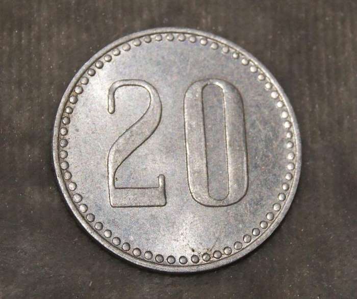 Bootsverleih Kopp 20 Pfennigs token UNC