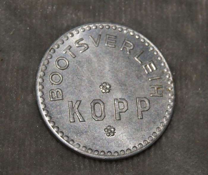 Bootsverleih Kopp 20 Pfennigs token UNC