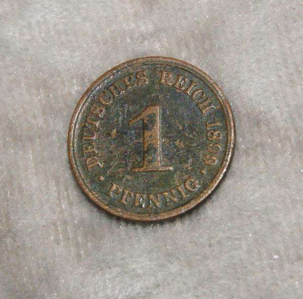 1899 1 Pfennig D mint mark coin