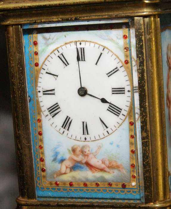 Antique miniature Carriage clock with 2 original keys (untested)