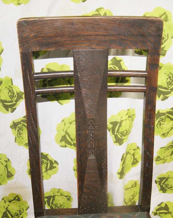 Antique oak arts and crafts high back chair