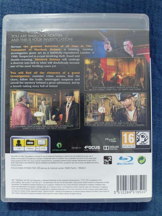 The Testament of Sherlock Holmes PlayStation 3 (PAL)