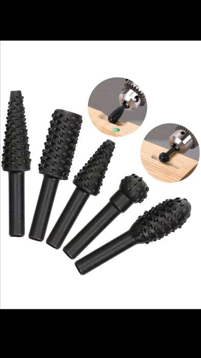 5pc Wood Rasp bit Woodworking carving, grinding shaping tool bit