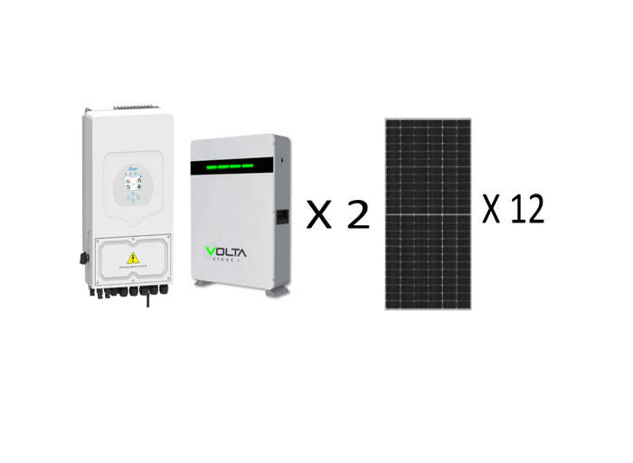 Solar Combo: Deye 5KW Hybrid Inverter and 2 X Volta 5.12KWH Stage 1 batteries /12x JA 460w