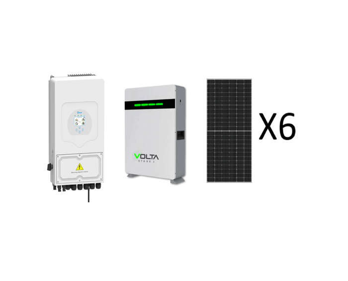 Deye 5KW Hybrid Inverter and Volta 5.12KWH Stage 1 battery and 6X JA 460W Solar Panels