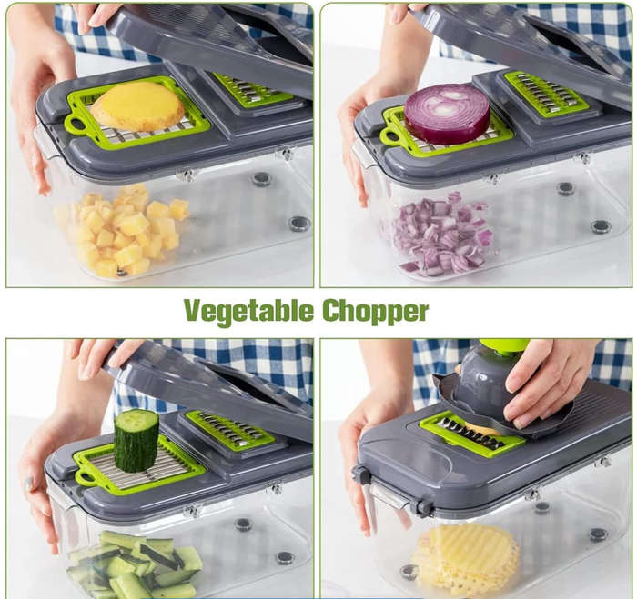 22 Pieces Multifunction Veggie and Fruit Chopper