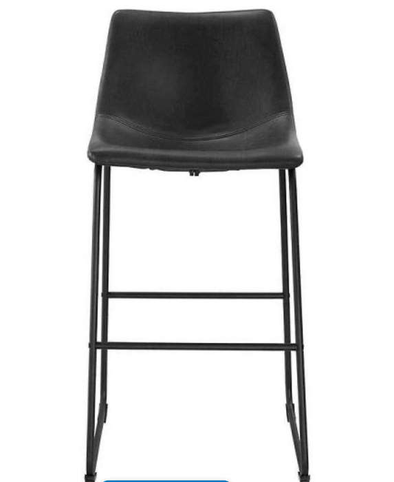 Black Faux Leather Barstool
