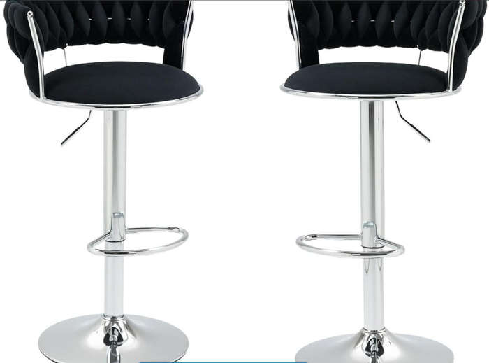 Modern Velvet Wave Hollow Barstools