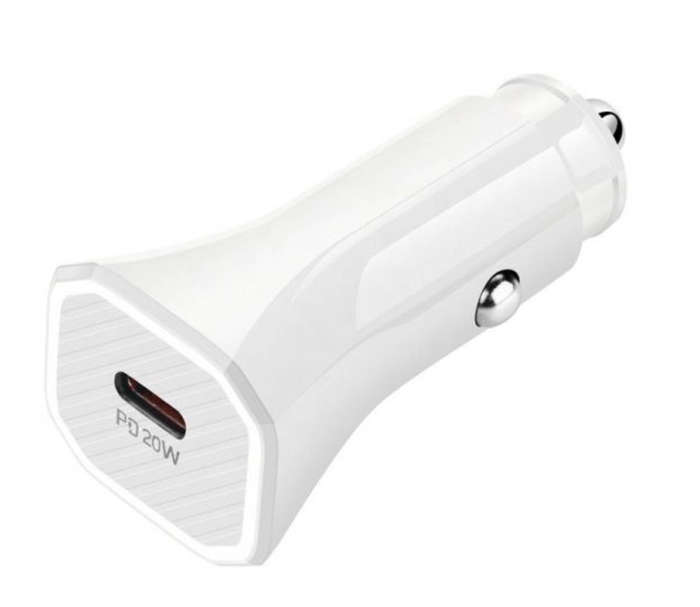 20W Type-C Power Adapter Car Charger with USB-C to Lightning Cable