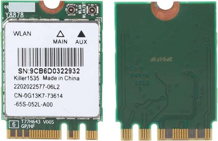 5G 867Mbps Bluetooth 4.1 Network Card  Killer AC 1535 (M.2 NGFF Adapter)