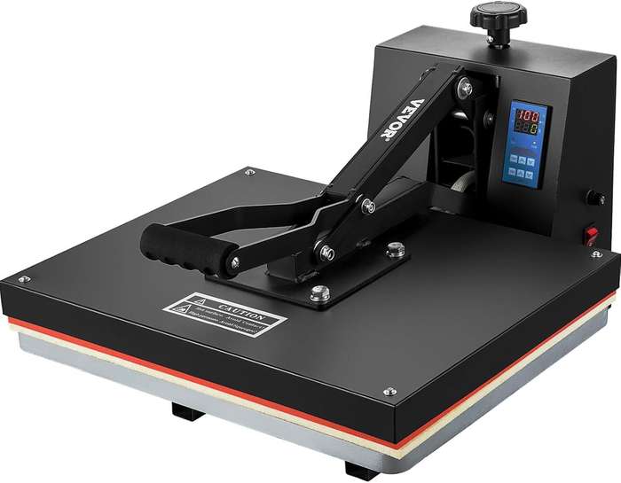 VEVOR 380×380mm Clamshell Flat Heat Press Machine  1400W