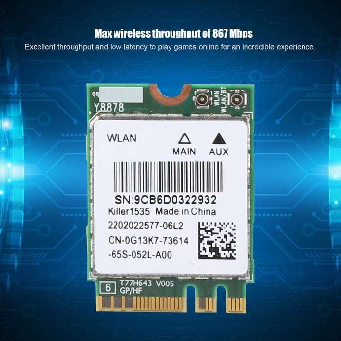 5G 867Mbps Bluetooth 4.1 Network Card  Killer AC 1535 (M.2 NGFF Adapter)