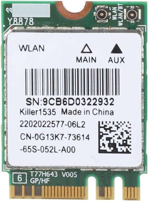 5G 867Mbps Bluetooth 4.1 Network Card  Killer AC 1535 (M.2 NGFF Adapter)