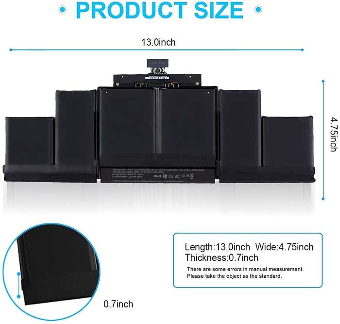 A1494 A1398 Battery for MacBook Pro 15 Inch Retina Late 2013 Mid 2014 High Capacity