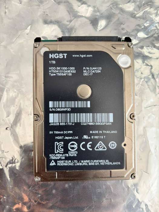 HGST 1TB 2.5" Hard Drive HDD:5K1000-1000 (HST541010A9E632) - Used Like New