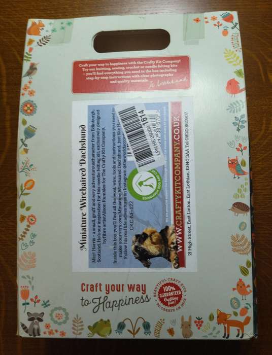 Needle Felting Kit: Miniature Wirehaired Dachshund by The Crafty Kit Co (Scotland) - Rare