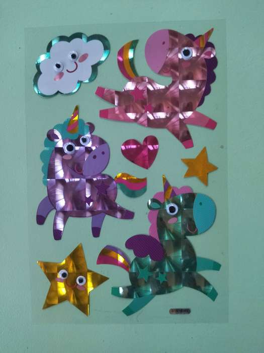 Unicorn Stickers - puffy / embossed / googly eyes