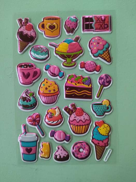 Assorted Food Stickers - Puffy