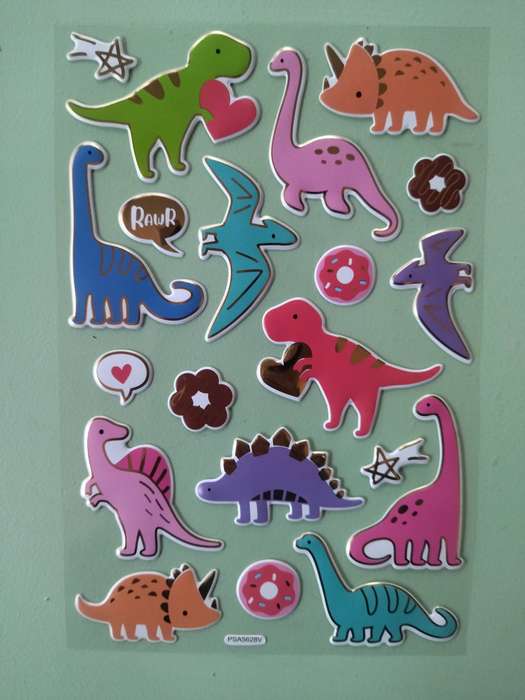 10x Dinosaur stickers (puffy/shaped/embossed stickers)