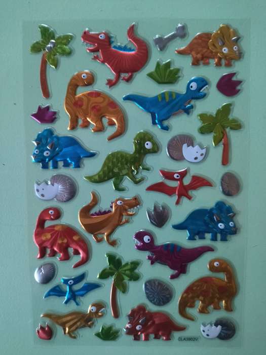 10x Dinosaur stickers (puffy/shaped/embossed stickers)