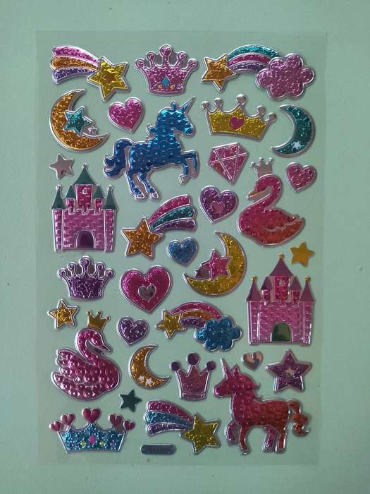 Unicorn Stickers - puffy / embossed / googly eyes