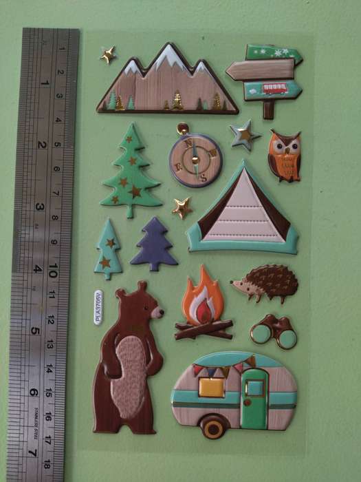 Puffy Camping Stickers