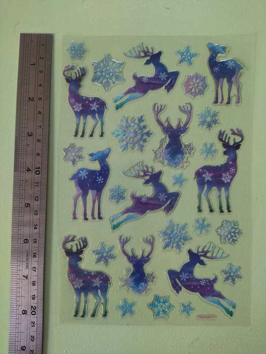 Gel Christmas Reindeer Stickers