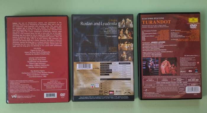 Opera DVDS: Ruslan & Lyudmila, Iolanta, Turandot (Starring Anna Netrebko, Placido Domingo, etc)