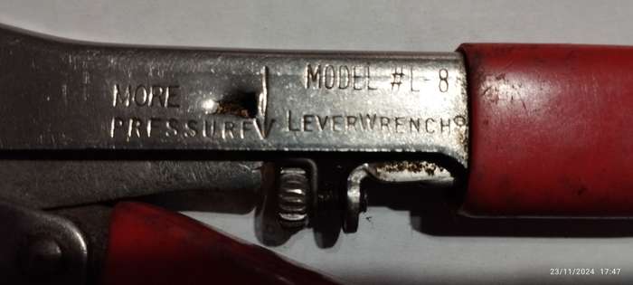 Plier_ANTIQUE_Lever Wrench Needle Nose Locking Pliers Model L-8 ~ Leverage Tools NEB. USA