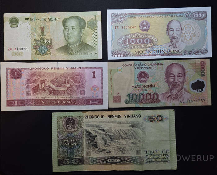 Chinese & Vietnamese banknote lot.