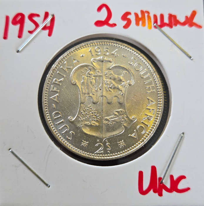 2 Shilling Unc 1954