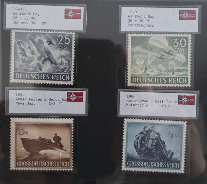 WW2 era stamps - back to back stamps set