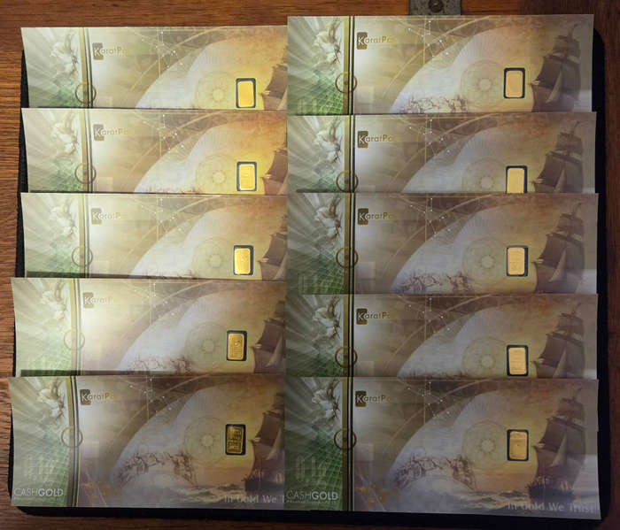 24 carat  Gold Bars (0,10 grams)
