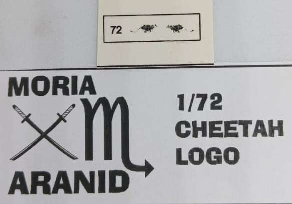 Moria Aranid Decals, Cheetah Logo Badge, ACD-138, Decals, 1/72 Scale